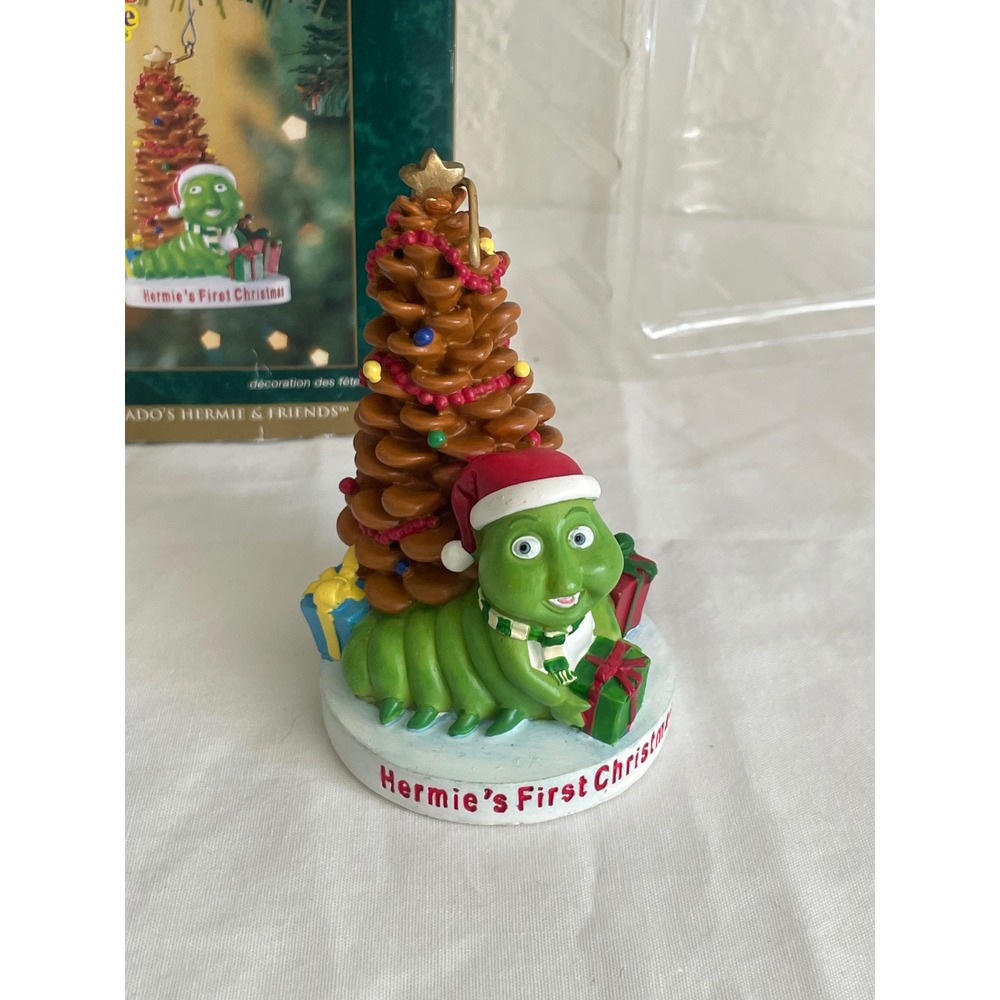 DaySpring Hermie the Caterpillar Christmas Ornament Kids OS Green Excellent 2006